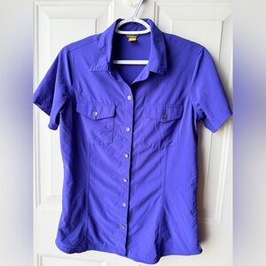 Eddie Bauer Women’s Hiking Shirt Purple Button Down Travel Outdoor Camp M